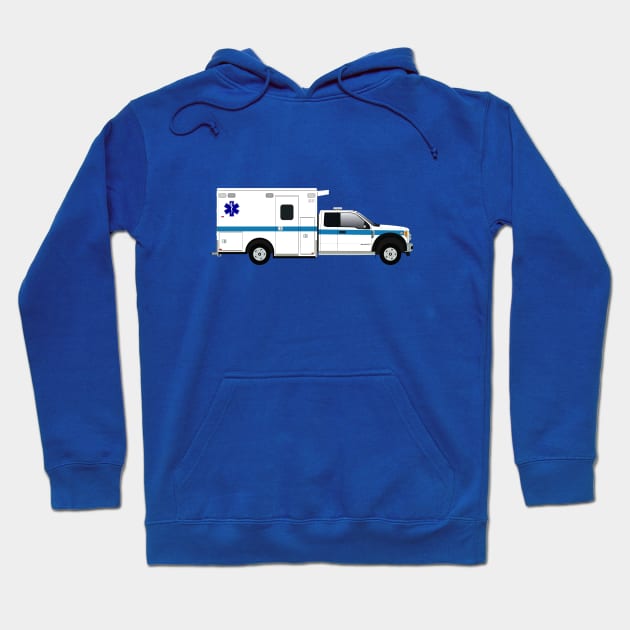 White F serie Ambulance Blue Striping Hoodie by BassFishin